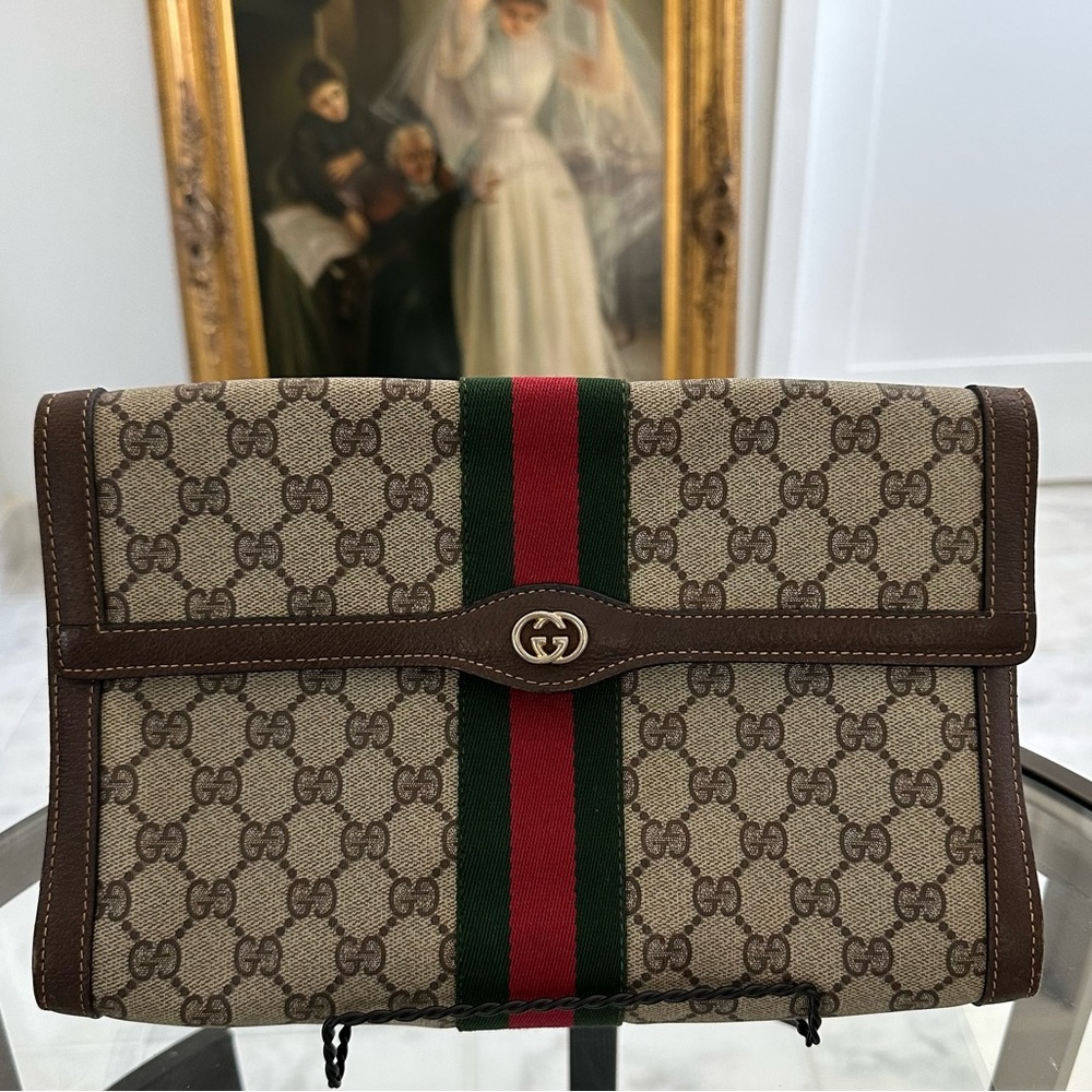 Gucci Web Supreme Vintage Clutch Bag